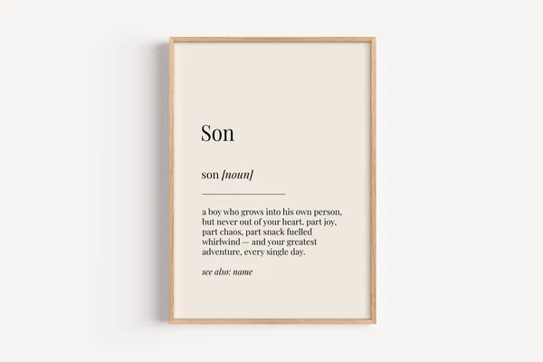 Son Definition Dictionary Poster, Funny Birthday Gift