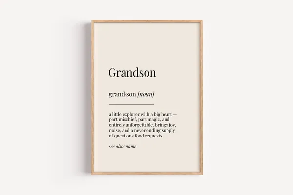 Grandson Definition Poster, Funny Gift For Him