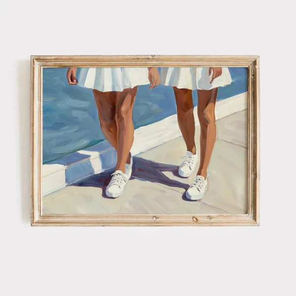 Coastal Granddaughter Beach Girl Sneakers Art Print