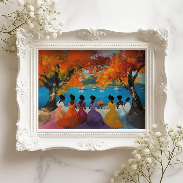 Colorful Abstract African Art Print, Juneteenth Tribute