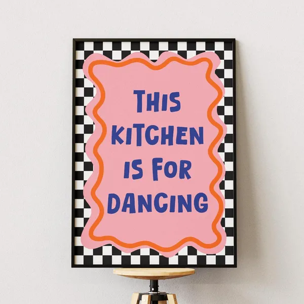 This Kitchen Is For Dancing Retro Kitchen Art Print