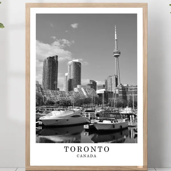 Toronto Black and White Travel Poster Art Print