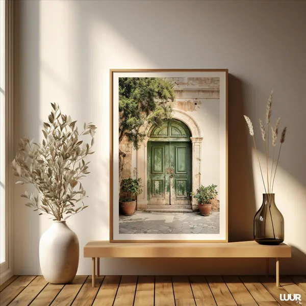 Boho Green Door In Mallorca Travel Poster