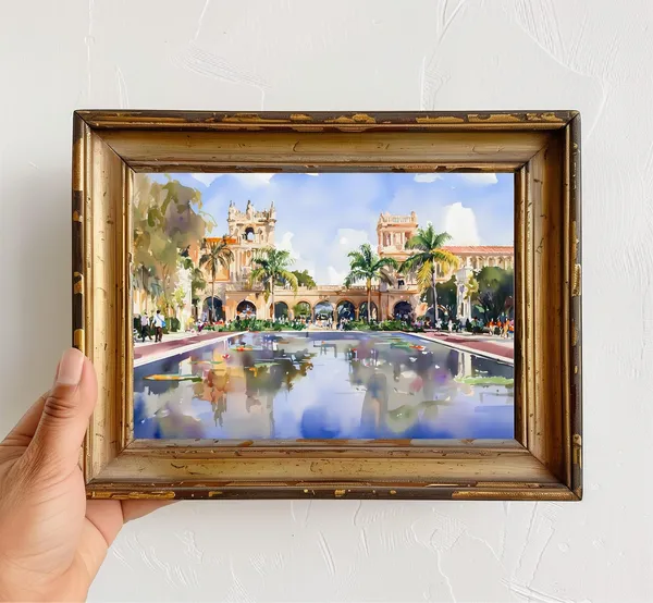 Balboa Park Watercolor Art Print, San Diego