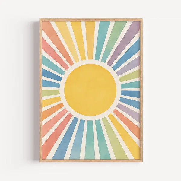Boho Sunburst - Minimalist Travel Poster