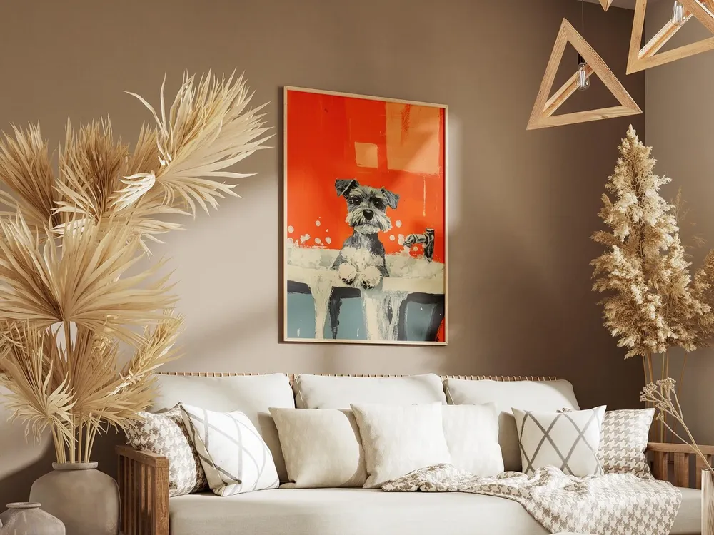 Miniature Schnauzer Puppy Art Print, Nursery Decor - Image 3