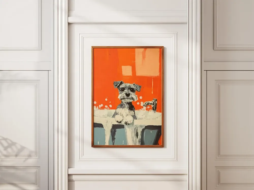 Miniature Schnauzer Puppy Art Print, Nursery Decor - Image 2
