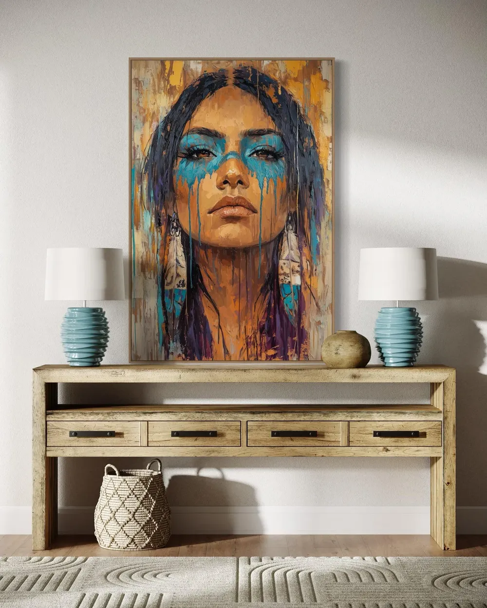 Warrior Spirit Art Print, Bold Tribal Portrait - Image 2