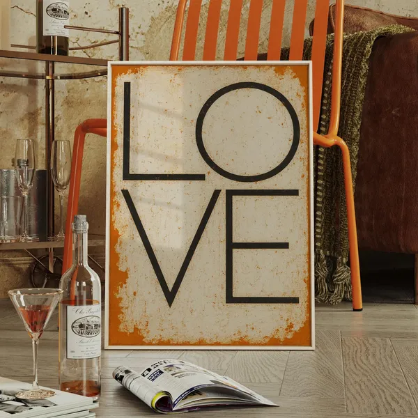Love Bold Vintage Typography Art Print