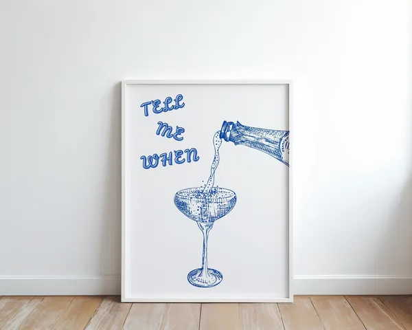 Tell Me When Blue Cocktail Bar Cart Art Print