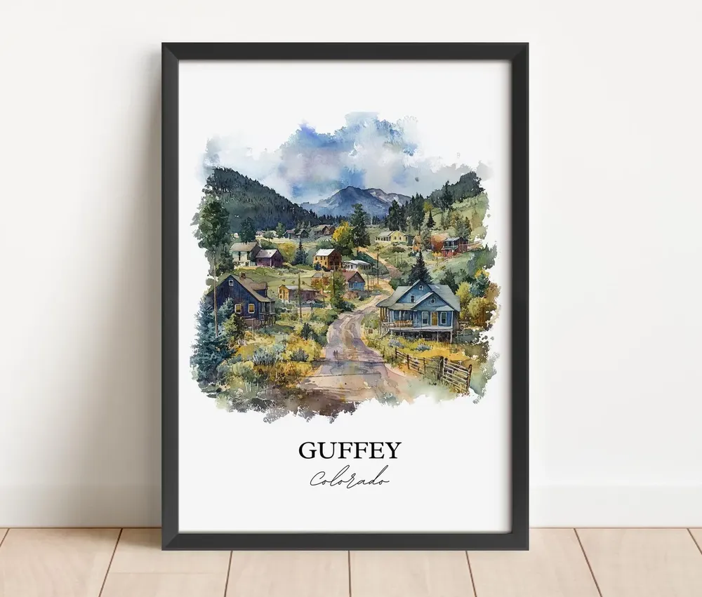 Guffey Co Watercolor Travel Poster, Colorado - Image 2