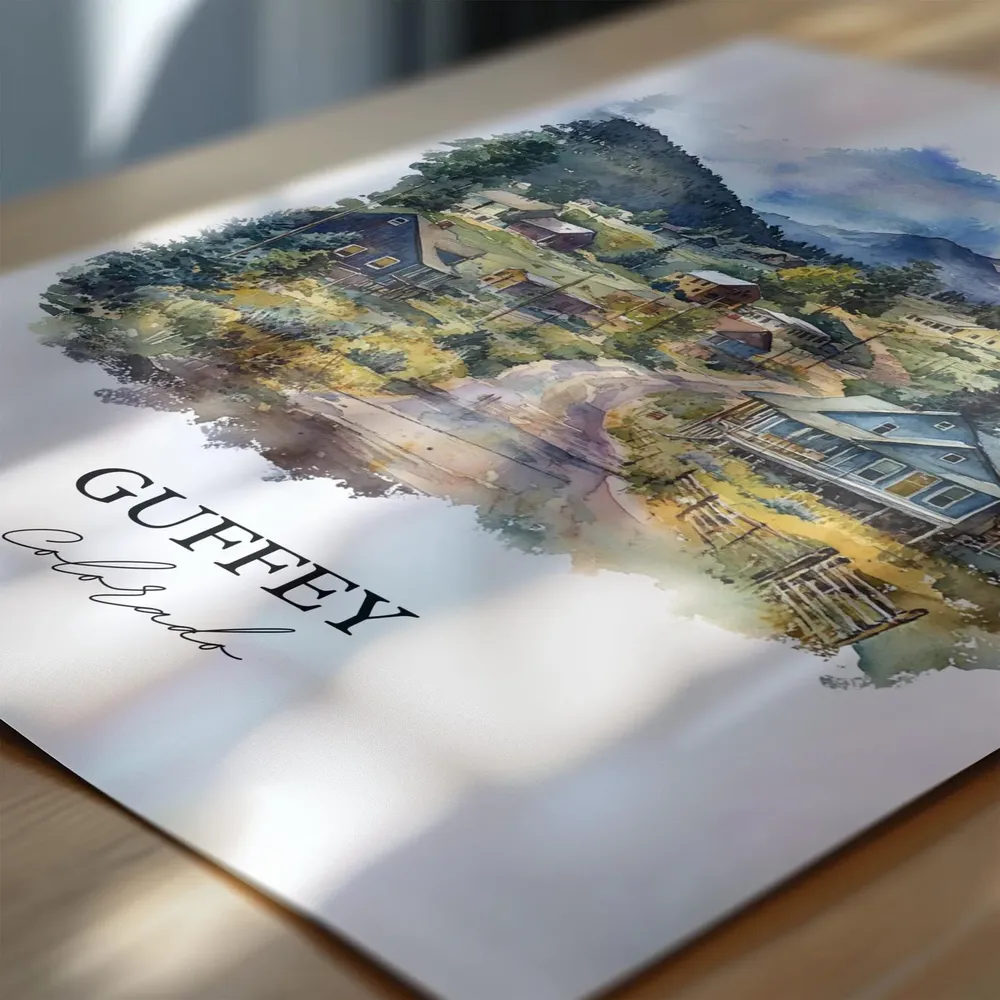 Guffey Co Watercolor Travel Poster, Colorado - Image 6