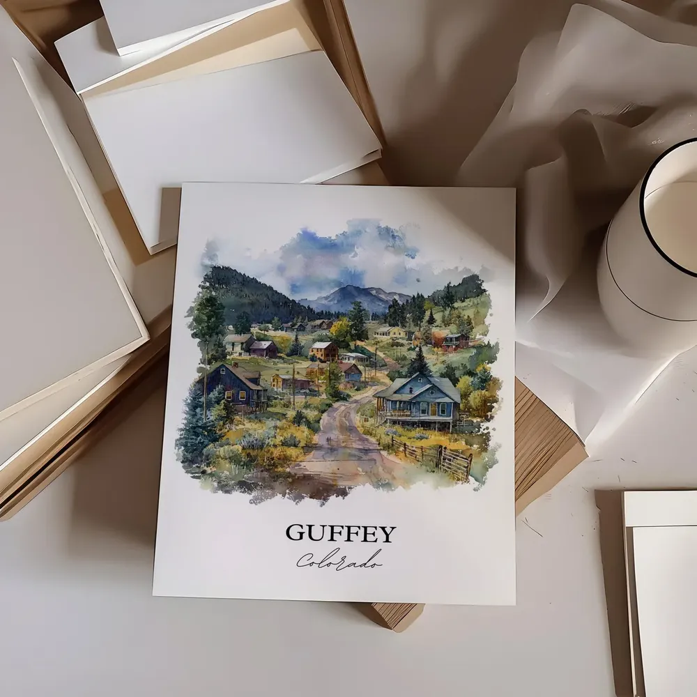 Guffey Co Watercolor Travel Poster, Colorado - Image 4