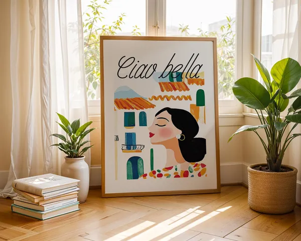 Ciao Bella Hello Beautiful Mediterranean Woman Travel Poster