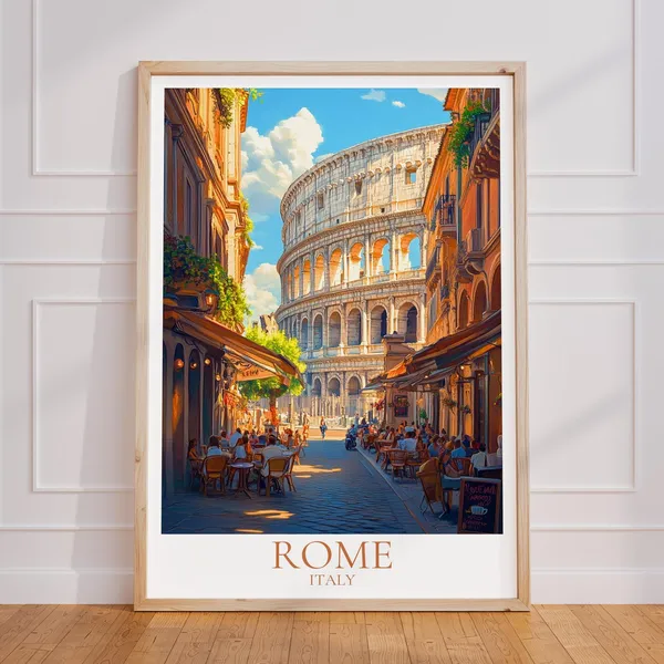 Rome Vintage Travel Poster, Colosseo Art Print