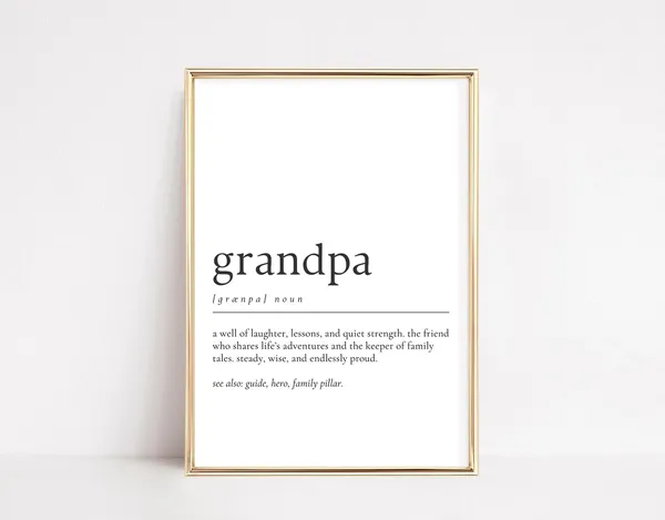 Grandpa Definition Quote Print, Gift for Grandfather