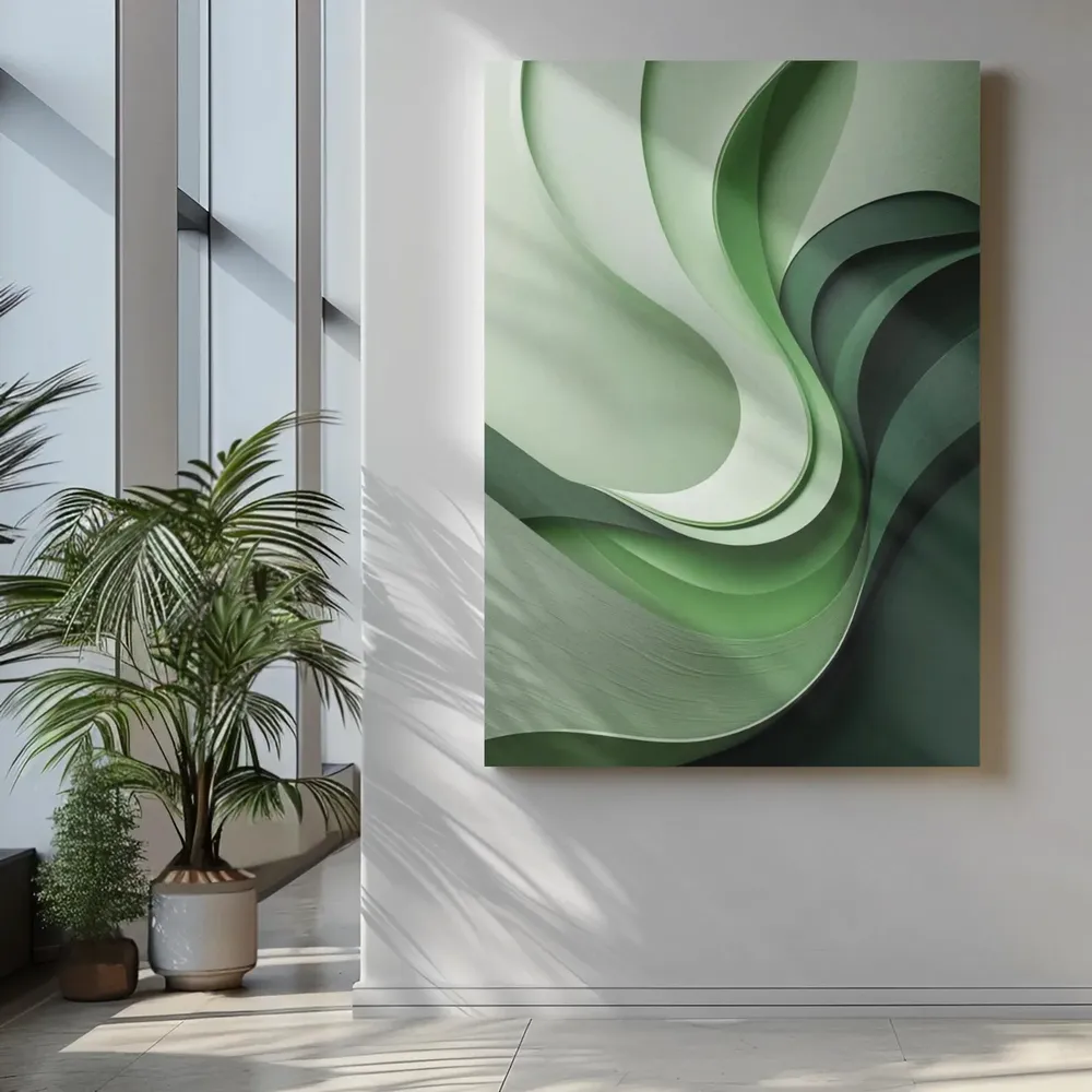 Sage Green Abstract Botanical Art Print