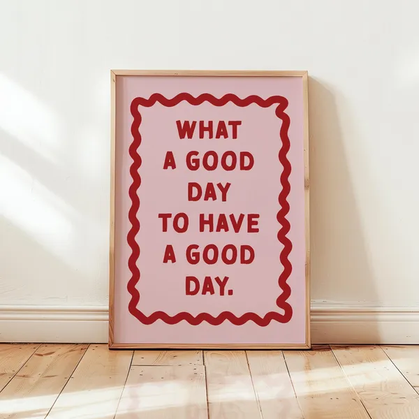 Pink Affirmation Print, Retro Preppy Room Decor