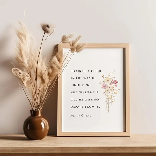 Proverbs 22:6 Bible Verse Teacher Scripture Print