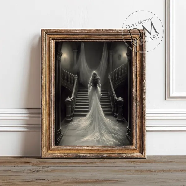 Bride Gothic Haunted Mansion Halloween Art Print