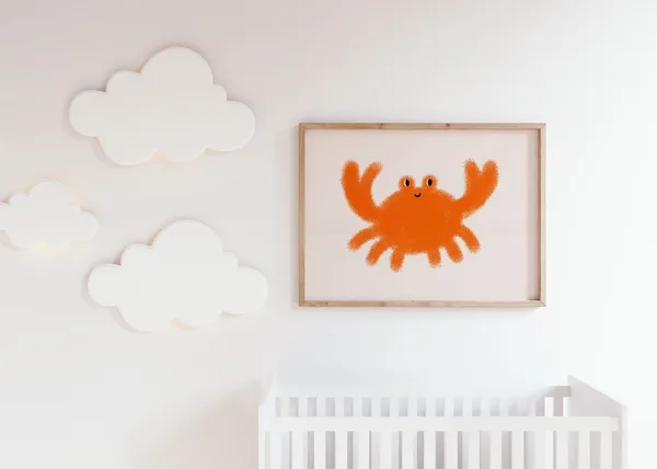 Crab Nursery Wall Art, Playful Coastal Decor