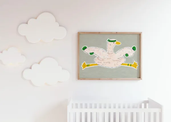 Silly Duck Watercolor Art Print, Eclectic Nursery