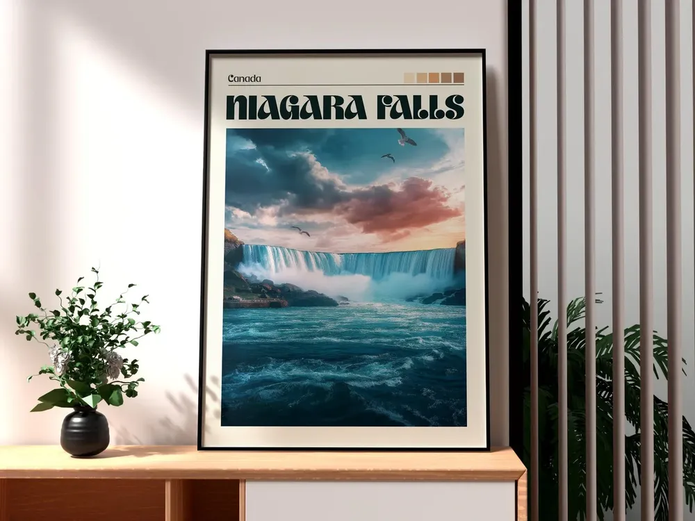 Niagara Falls Travel Poster, Ontario New York