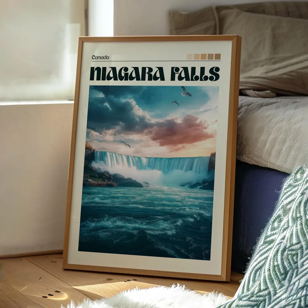 Niagara Falls Travel Poster, Ontario New York - Image 3