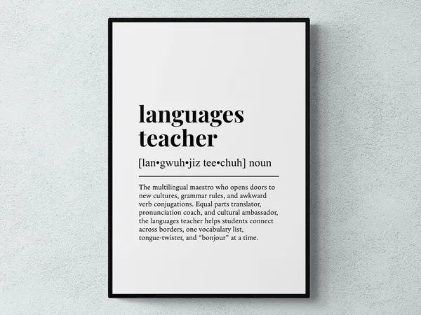 Languages Teacher Funny Definition Art Print