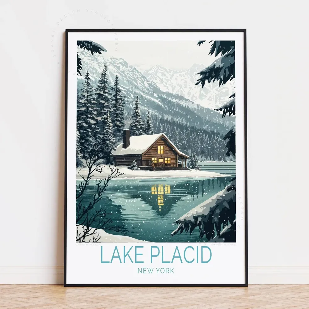 Lake Placid New York Travel Poster Print