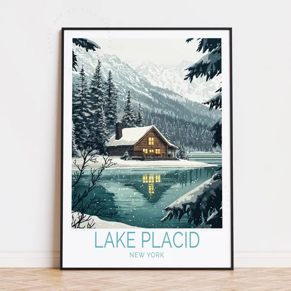 Lake Placid New York Travel Poster Print