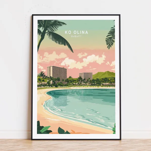 Ko Olina Hawaii Travel Poster, Custom Home Decor