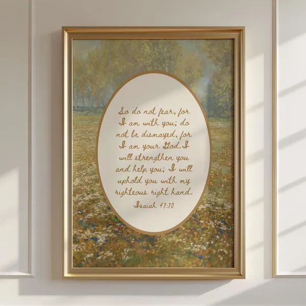 Do Not Fear Bible Verse Vintage Scripture Art Print