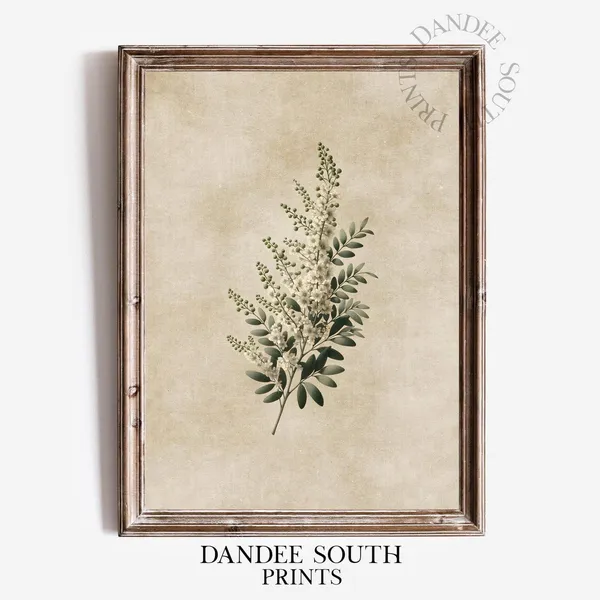 Green Botanical Wall Art, French Country Farmhouse