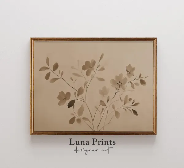 Simple Flower Painting Vintage Botanical Art Print