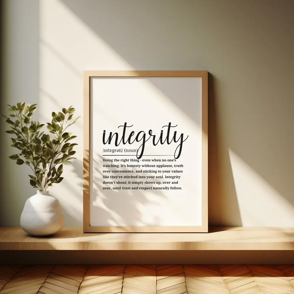 Integrity Definition Art Print, Home or Office Decor - Image 4