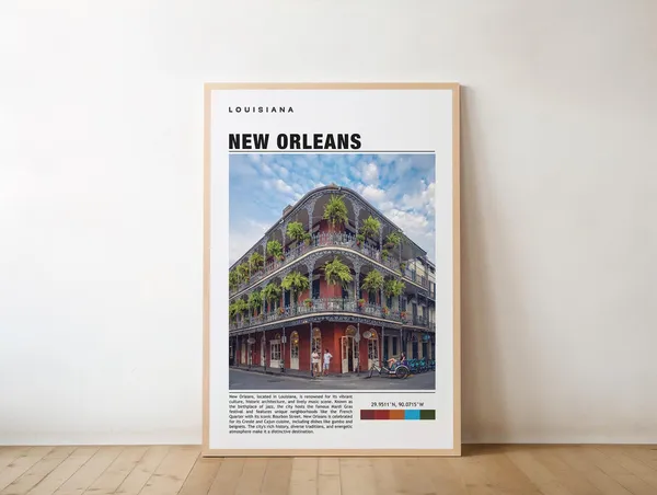 New Orleans Vintage Travel Poster, Mississippi Art Print