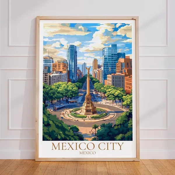 Mexico City Vintage Travel Poster Art Print