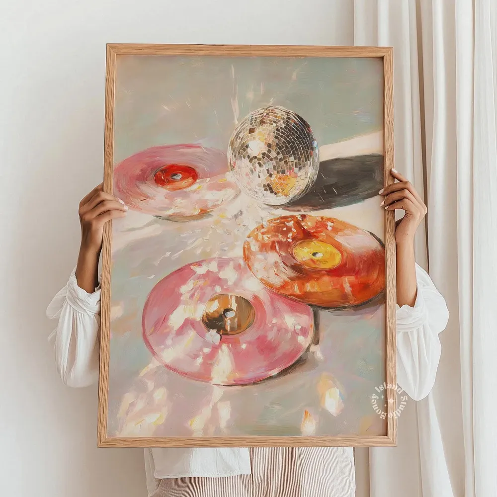 Pink Disco Vinyl Record Art Print