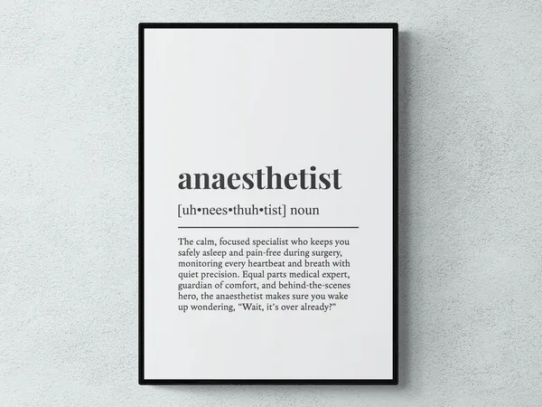 Anaesthetist Funny Definition Job Work Gift Print