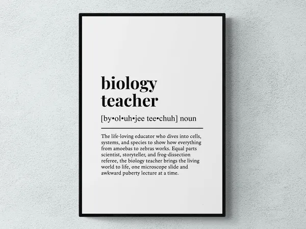 Biology Teacher Funny Definition Job Gift Art Print