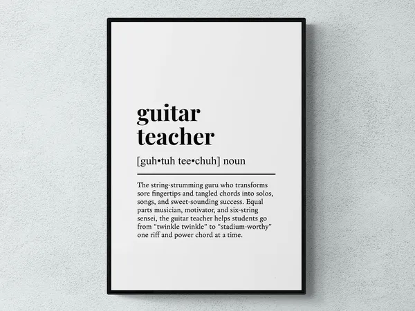 Guitar Teacher Funny Definition Art Print