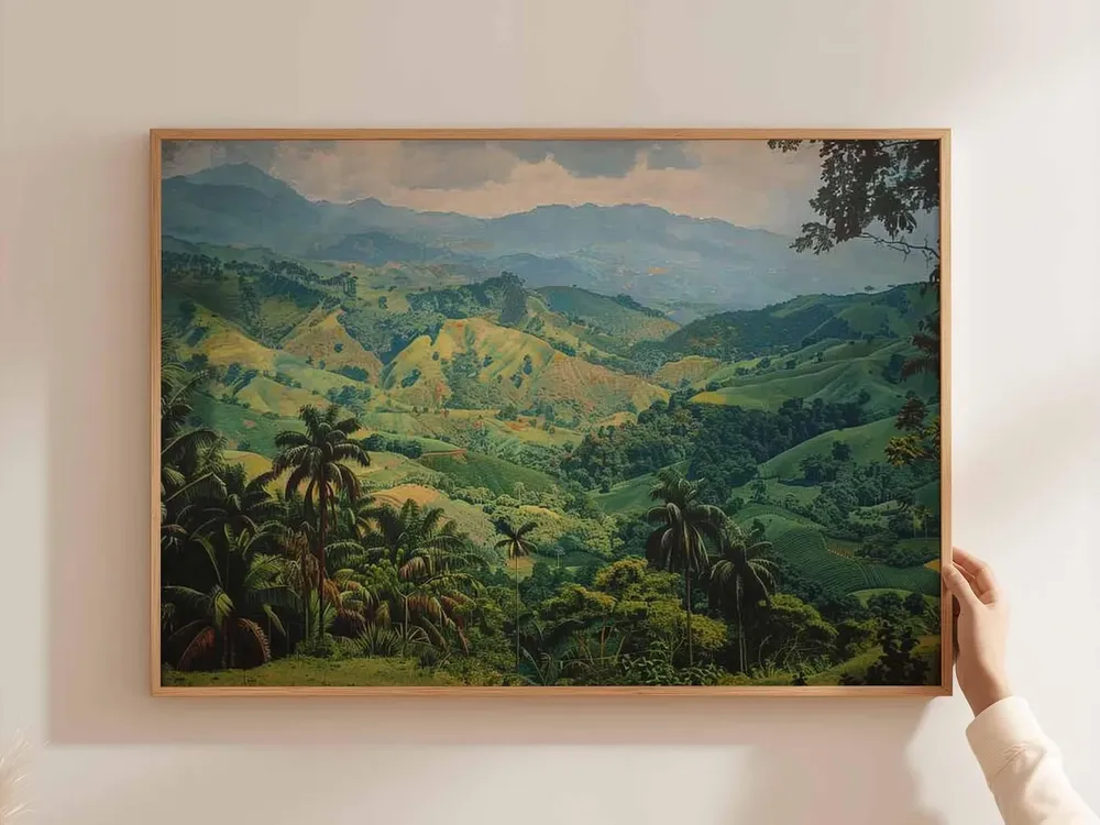 Colombia Travel Poster, South America Landscape Art Print