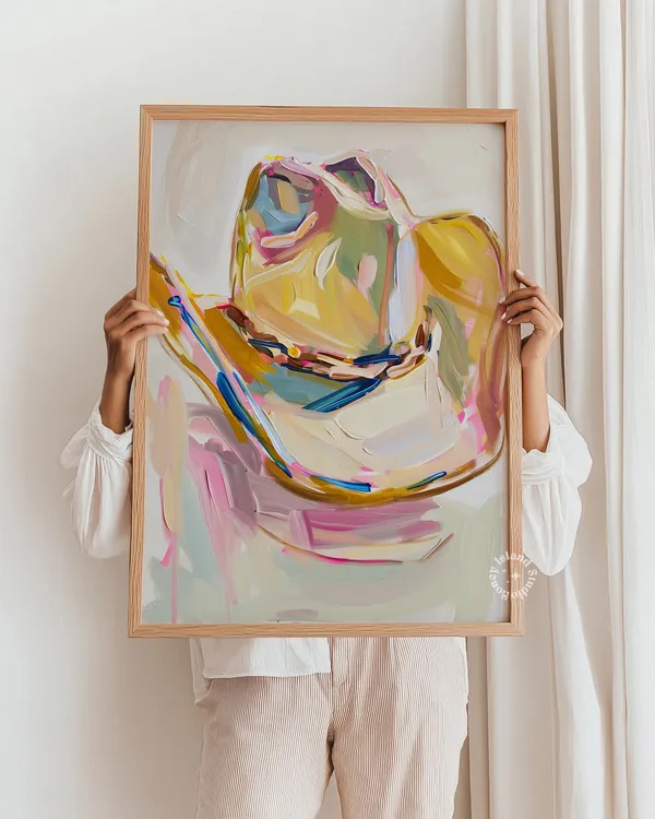 Cowgirl Hat Painting Western Art Print