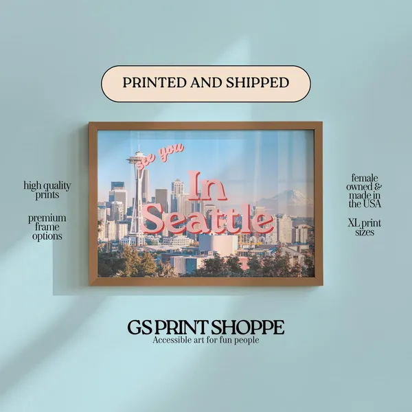 See You In Seattle Horizontal Art Print