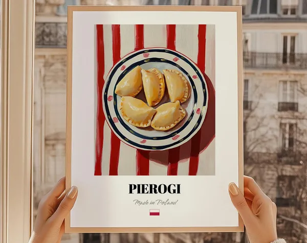 Pierogi Polish Cafe Art Print, Pastry Poster