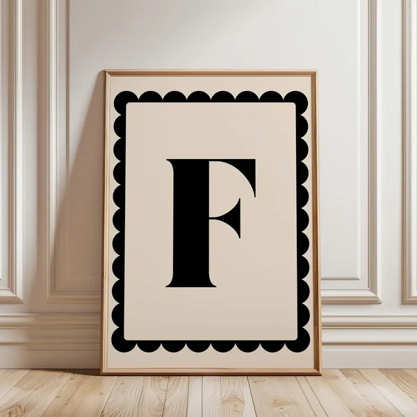Personalized Letter Print, Minimalist Elegant Typography