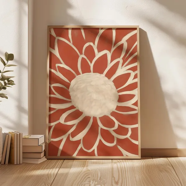 Terracotta Flower Botanical Boho Art Print
