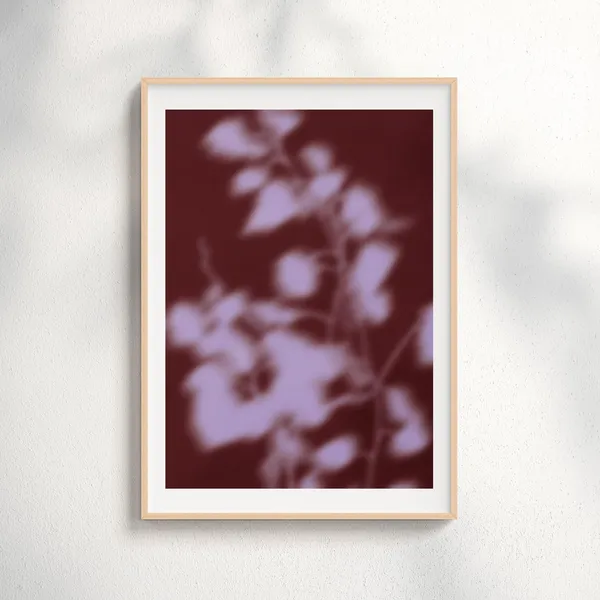 Botanical Shadow Art Print, Mid-Century Abstract