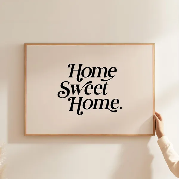 Home Sweet Print, Retro Welcome Sign Poster